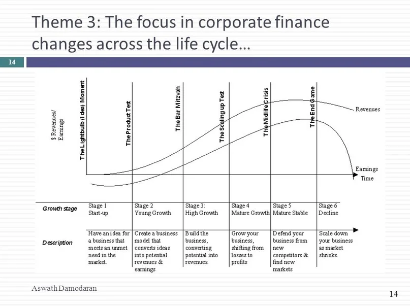 Тема 3. Акцент в корпоративных финансах меняется на протяжении всего жизненного цикла
